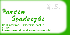 martin szadeczki business card